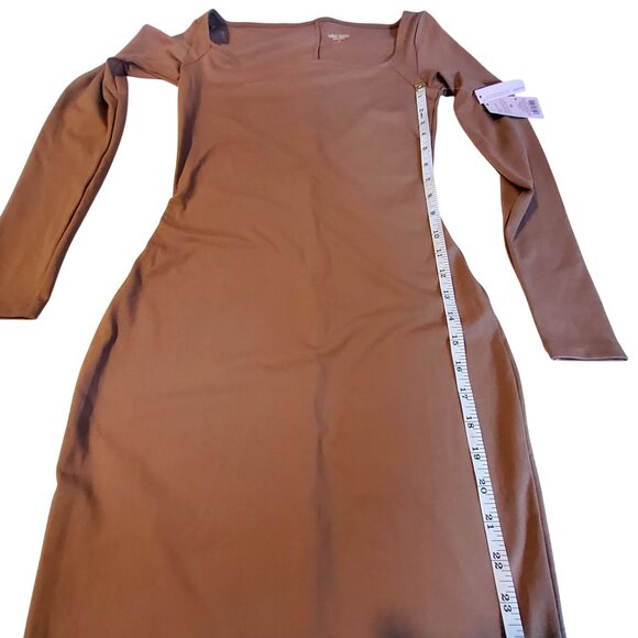 Wild Fable H&M Brown Long Sleeve Square Neck Dress Size XS Long sleeves - Picture 7 of 12